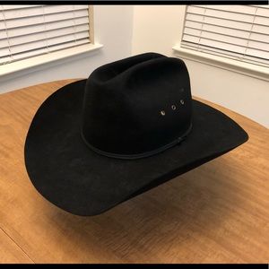 Vintage black 5x beaver Stetson cowboy hat, 7 3/8 (59) size.